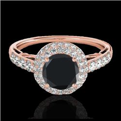 1.12 ctw Fancy Intense Blue Diamond Art Deco Ring 18K White Gold