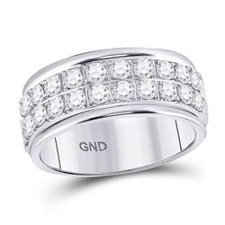 14kt White Gold Round Diamond Heart Bridal Wedding Engagement Ring Band Set 1-1/5 Cttw