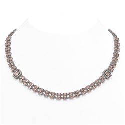 46.5 ctw Citrine & VS/SI Diamond Eternity Necklace 10K Rose Gold