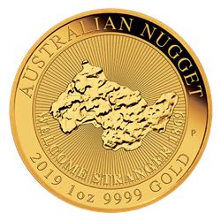 2019 Australia 1 oz Gold 'Welcome Stranger' Nugget BU
