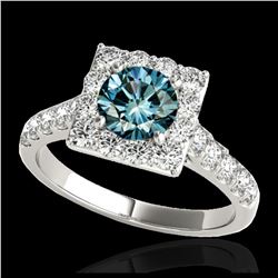 2.18 ctw Fancy Black Diamond Art Deco 3 Stone Ring 18K White Gold