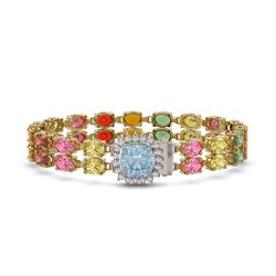 16.29 ctw Sapphire & Diamond Ring 14K Rose Gold