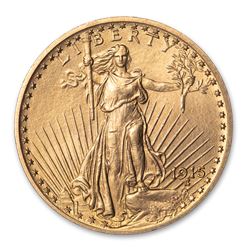1915 $20 Saint-Gaudens Gold Double Eagle AU