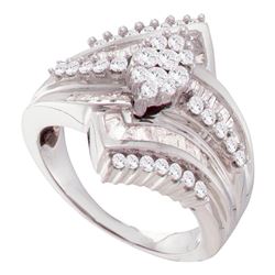 14kt White Gold Round Diamond Wedding Band 1/6 Cttw