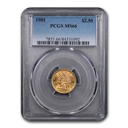 1901 $2.50 Liberty Gold Quarter Eagle MS-66 PCGS