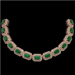 72.27 ctw Aquamarine & Diamond Necklace 14K Yellow Gold