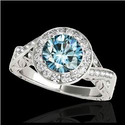 2.16 ctw H-SI/I Diamond Solitaire Halo Ring 10K Yellow Gold