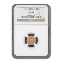 1917 Gold $1.00 McKinley Commemorative MS-65 NGC