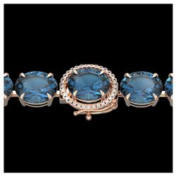 29.38 ctw Amethyst & Diamond Halo Necklace 10K Rose Gold