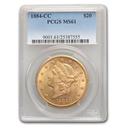 1884-CC $20 Liberty Gold Double Eagle MS-61 PCGS