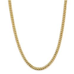14k Gold 5.5 mm Solid Miami Cuban Chain Necklace - 24 in.