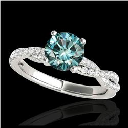 1.50 ctw H-SI/I Diamond Solitaire Halo Ring 10K Yellow Gold