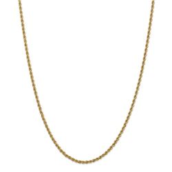 14k Gold 2.5 mm Handmade Regular Rope Chain Necklace - 24 in.