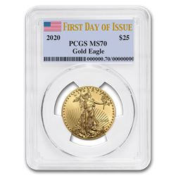 2020 1/2 oz Gold American Eagle MS-70 PCGS (First Day of Issue)