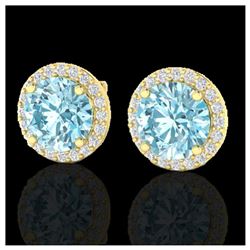 1.07 ctw Fancy Intense Blue Diamond Art Deco Necklace 18K White Gold