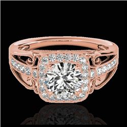 1.50 ctw VS/SI Diamond Solitaire Art Deco Stud Earrings 18K Yellow Gold