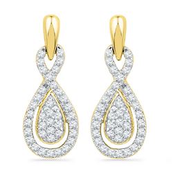 10kt Yellow Gold Marquise Diamond 3-Stone Bridal Wedding Engagement Ring Band Set 1/2 Cttw