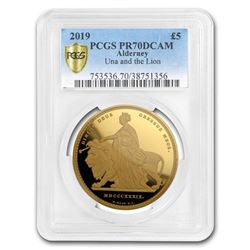 2019 Alderney 1.17 oz Gold Una & The Lion PR-70 PCGS