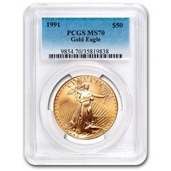 1991 1 oz Gold American Eagle MS-70 PCGS