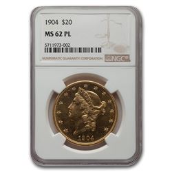 1904 $20 Liberty Gold Double Eagle MS-62 NGC (PL)