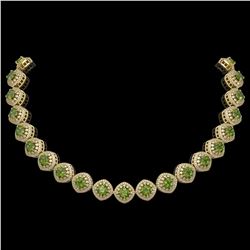 87 ctw Garnet & Diamond Necklace 14K White Gold