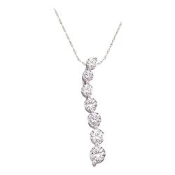 10kt White Gold Round Diamond Rose-tone Cross Wings Pendant 1/6 Cttw