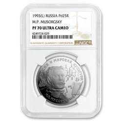 1993 Russia 1 oz Palladium M.P. Moussorgsky PF-70 NGC