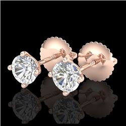 1.33 ctw VS Black Diamond Solitaire Halo Ring 10K Rose Gold
