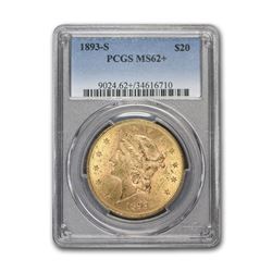 1893-S $20 Liberty Gold Double Eagle MS-62+ PCGS