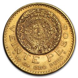 1921/10 Mexico Gold 20 Pesos AU/BU