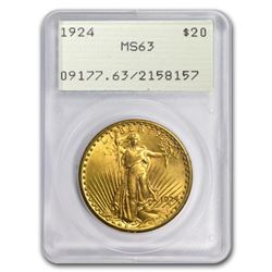$20 Saint-Gaudens Gold Double Eagle MS-63 PCGS (Rattler\, Random)