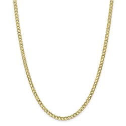 10k Yellow Gold 4.3 mm Semi-Solid Curb Link Chain - 26 in.