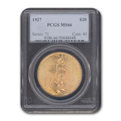 1927 $20 Saint-Gaudens Gold Double Eagle MS-66 PCGS