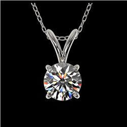1.02 ctw Intense Fancy Yellow Diamond Necklace 18K White Gold