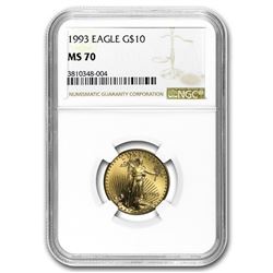 1993 1/4 oz Gold American Eagle MS-70 NGC (Registry Set)