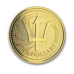 2019 Barbados 1 oz Gold Trident BU
