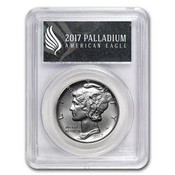 2017 1 oz Palladium American Eagle MS-70 PCGS (FDoI\, Black Label)