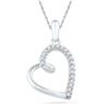 Image 1 : 10kt Rose Gold Round Red Color Enhanced Diamond Heart Hoop Earrings 1/4 Cttw