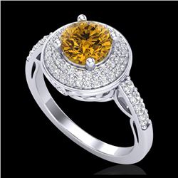 3.75 ctw Topaz & VS/SI Diamond Ring 18K White Gold