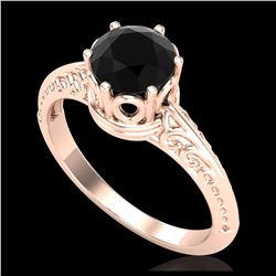 1 ctw Intense Blue Diamond Art Deco Stud Necklace 18K Rose Gold