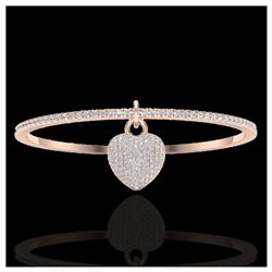 25.51 ctw Turquoise & Diamond Halo Necklace 10K Rose Gold