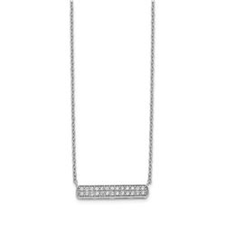 14k White Gold .26ct Diamond Bar Necklace - 18 in.