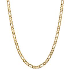 14k Yellow Gold 6 mm Concave Open Figaro Chain - 26 in.