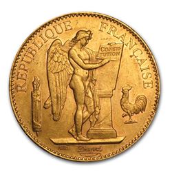 1878-1914 France Gold 100 Francs Lucky Angel XF