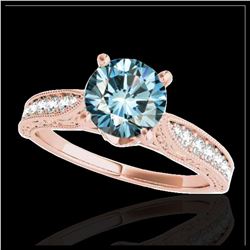 1.50 ctw VS Black Diamond Solitaire Halo Ring 10K Rose Gold