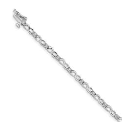 14k White Gold .144ct Diamond Figure Eight Bracelet - 7 in.
