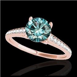 1.51 ctw SI Fancy Blue Diamond Halo Ring 10K White Gold