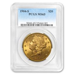 1904-S $20 Liberty Gold Double Eagle MS-65 PCGS