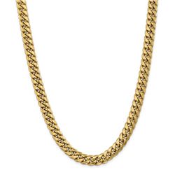 14k Yellow Gold 9.3 mm Semi-Solid Miami Cuban Chain - 28 in.