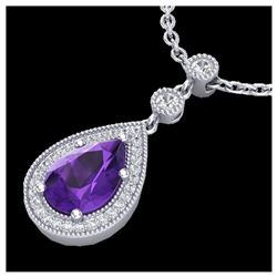 0.75 ctw Intense Yellow Diamond Necklace 10K Rose Gold